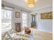 Inviting living area with neutral walls, built-in shelves, and large windows at 116 Lakeshore Dr, Durham, NC 27713