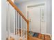 Inviting foyer with light gray walls and wood flooring leading to the front door at 12 Montcrest Dr, Durham, NC 27713