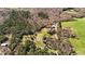 Expansive aerial view of a property with a mix of lush green pastures and dense wooded areas at 23901 Nc-902, Bennett, NC 27208