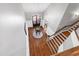 Spacious foyer with hardwood floors, staircase, and a chandelier at 2704 St Marys St, Raleigh, NC 27609