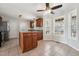 Kitchen with granite countertops, tile flooring and island at 325 Cobblestone Dr, Spring Lake, NC 28390