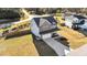 Beautiful aerial view showcasing the home, driveway, and surrounding landscape at 35 Wolf Ridge Ct, Willow Springs, NC 27592