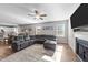 Open concept living room flows seamlessly into the kitchen and dining area at 35 Wolf Ridge Ct, Willow Springs, NC 27592
