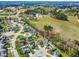 A captivating aerial view of a suburban neighborhood featuring manicured lawns and charming homes in a well-planned community at 4005 Freesia Ct, Zebulon, NC 27597