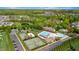 Aerial view of community clubhouse with pool, tennis courts and other amenities at 417 Sapphire Rd, Burlington, NC 27215