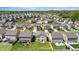 Aerial view of a community featuring two story homes with well manicured lawns at 417 Sapphire Rd, Burlington, NC 27215