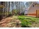 View of house from the backyard with lots of space and trees at 7917 Blaney Franks Rd, Apex, NC 27539