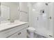 Modern bathroom with a glass-enclosed shower and sleek fixtures at 803 Toulouse Ct, Cary, NC 27519