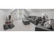 Spacious living room is carpeted and features a large gray couch at 8504 Old Nc 86, Chapel Hill, NC 27516