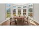 Inviting breakfast nook with panoramic windows and backyard views at 119 November Dr, Durham, NC 27712