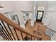 View of the front door and dining area from the top of the staircase at 119 November Dr, Durham, NC 27712