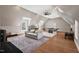 Spacious living room with vaulted ceilings and modern lighting at 119 November Dr, Durham, NC 27712