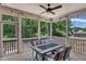 Relax in this screened porch with beautiful views of the trees, great for entertainment or relaxation at 182 Prince Place Dr, Fuquay Varina, NC 27526