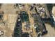 Aerial view of the property highlighting the lot's boundaries, surrounded by mature trees and neighborhood at 205 Regis Ln # 11, Coats, NC 27521