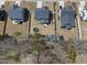 Birds eye view of the backyard with a trampoline and recreational area between fenced properties at 239 Hopper Cir, Clayton, NC 27520