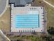 Aerial view showcases community pool, seating, and landscaped grounds at 239 Hopper Cir, Clayton, NC 27520