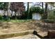 Spacious backyard featuring a shed and lush greenery, perfect for outdoor activities at 3516 Apache Dr, Raleigh, NC 27609