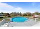 Backyard view of the above ground pool and the surrounding open space at 41 Rock Bluff Ln, Kittrell, NC 27544