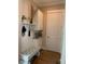 Functional mudroom with built-in storage and seating at 465 Claremont Dr, Chapel Hill, NC 27516
