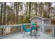 Inviting back deck with outdoor seating, offering serene views of the backyard and surrounding nature at 602 N Mineral Springs Rd, Durham, NC 27703