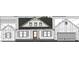 Detailed home elevation showing front door, multi-pane windows, vertical siding, and brick foundation at Lot 11H Good Shepherd Trl, Spring Hope, NC 27882