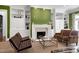 Comfortable living room featuring a fireplace, built-in shelving, with refined décor at 1925 Banbury Rd, Raleigh, NC 27608