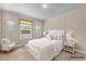 Staged bedroom featuring a window with curtains, and a bedside table at 2751 Old Fairground Rd, Angier, NC 27501