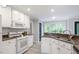 Updated kitchen with gray walls, white cabinets, granite counters, and stainless steel appliances at 2812 Dahlgreen Rd, Raleigh, NC 27615