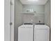 Convenient laundry area with washer, dryer, and shelving at 3001 Imperial Oaks Dr, Raleigh, NC 27614