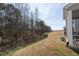 Fenced backyard with a mature tree line, providing privacy and space for outdoor activities at 3144 Star Gazing Ln, Durham, NC 27703