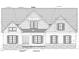 Detailed architectural front elevation plan showcasing the design and dimensions of this house at 3400 River Manor Ct, Franklinton, NC 27525