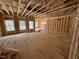 Unfinished living room showcases the stud-framing and subflooring prior to completion at 452 Duncan Creek Rd # 156, Lillington, NC 27546