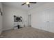 Clean bedroom offers neutral color palette, closet and door, and versatile design at 511 Mcarthur Rd, Broadway, NC 27505