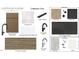 Selection of interior finishes including cabinet hardware, tiles, countertops, and flooring at 512 Gordon St # 404, Durham, NC 27701