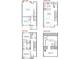 Floor plan showcasing the layout of a modern multi-story townhouse with garage and rooftop terrace at 512 Gordon St # 404, Durham, NC 27701