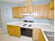 Traditional kitchen offering plenty of storage and countertop space for cooking at 8008 Grey Oak Dr, Raleigh, NC 27615