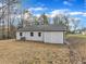 Back of house shows a white exterior, complemented by an open yard and tree line at 1017 E Club Blvd, Durham, NC 27704