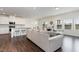 Expansive living room featuring an open concept to the kitchen and dining, and ample natural light at 1040 Lippincott Rd, Durham, NC 27703