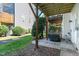 View under a wood deck with green landscaping at 106 Madison Square Ln, Cary, NC 27513