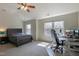 Bedroom with modern desk area and computer set up, as well as a bed at 106 Madison Square Ln, Cary, NC 27513