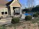 Inviting outdoor space with pool, patio furniture, and manicured landscaping for entertaining at 1101 Dovefield Ln, Youngsville, NC 27596