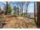 Large backyard with trees and a storage shed at 1101 Driftwood Dr Dr, Siler City, NC 27344