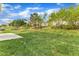 Lush backyard with mature trees providing shade and a well-manicured lawn at 1320 Rushing Creek Pkwy, Raleigh, NC 27610