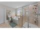 Bright bathroom with a separate shower and soaking tub, designed for relaxation at 1624 Pantego Trl, Cary, NC 27519