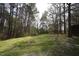 Sprawling backyard with mature trees and a fire pit area, ideal for outdoor activities at 221 Lane Of Tristram, Garner, NC 27529