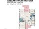 First floor plan featuring a kitchen, dining area, living room, bedrooms, and a garage at 225 Beckwith Ave, Clayton, NC 27527