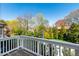 View of treed backyard from a porch with white rails at 2500 Everett Ave, Raleigh, NC 27607