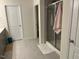 Bathroom featuring a glass door shower and modern tiling at 307 King Closer Dr, Cary, NC 27519