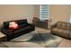 Comfortable living room featuring modern furnishings and stylish rug at 307 King Closer Dr, Cary, NC 27519