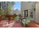 Outdoor deck with chairs overlooks a nicely landscaped yard, a serene space to relax or entertain at 6750 Olde Province Ct, Raleigh, NC 27609